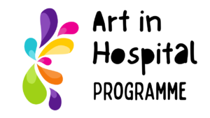 Art in Hospital Logo - title with pops of colour