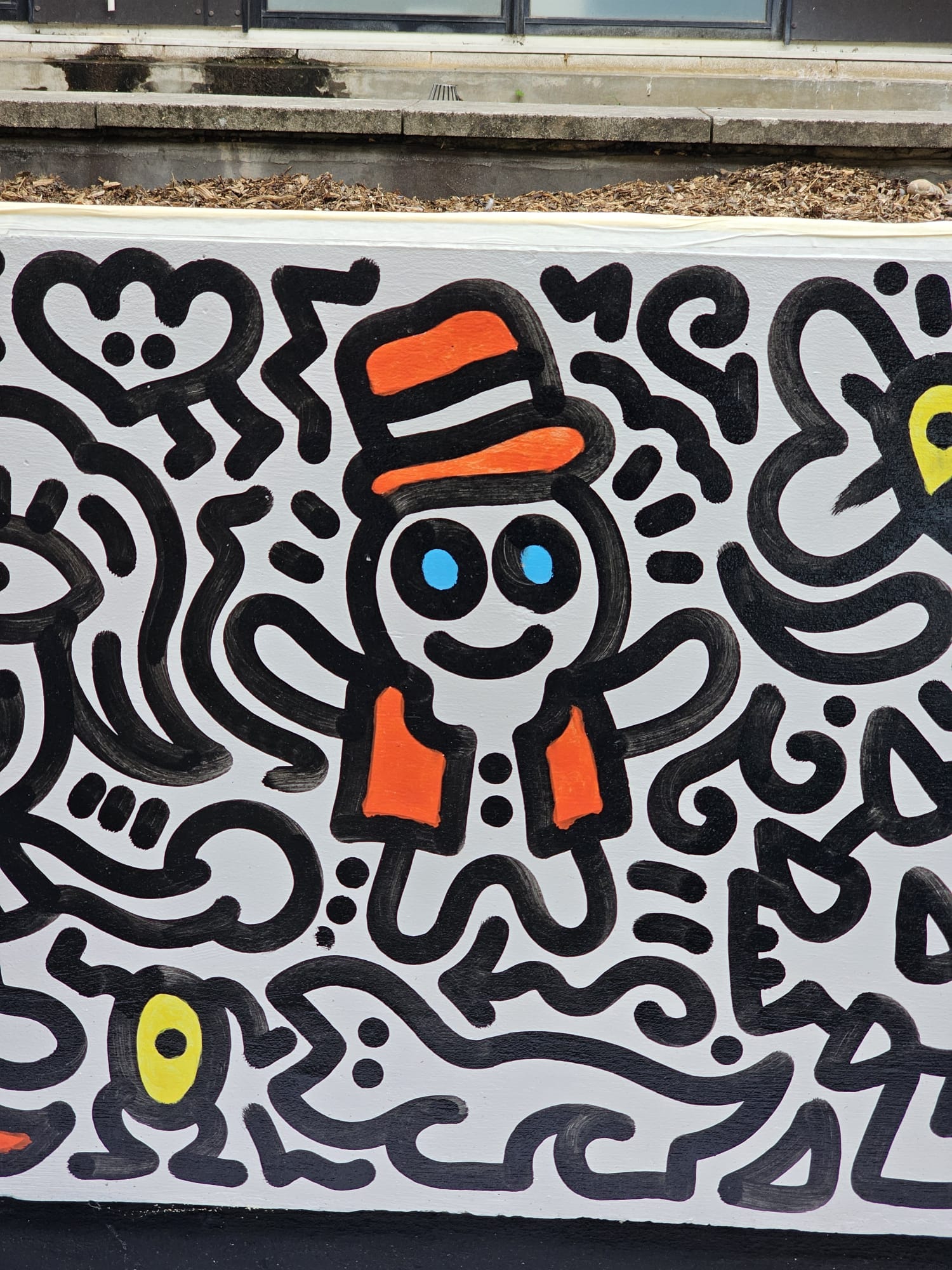 Follow the Doodles! New Signage Now Guiding You to the Mr Doodle Mural at Conquest Hospital.
