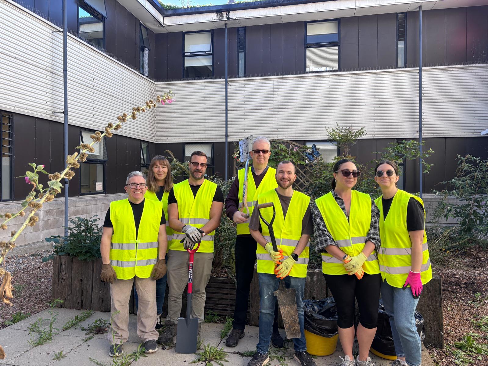 Courtyard maintenance with help from Hastings Direct Careers